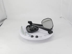 Carbon Fiber Motorcycle Rearview Mirror Full CNC Aluminum 360° Adjustable HD Anti-Glare Wide Lens Universal Fit