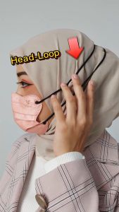 MEDIDOC 4ply Slim Cut Butterfly Headloop Hijab Adult Mask (20pcs/Box)