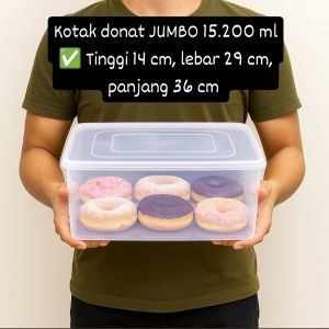 Kotak donat besar dan tinggi 15.200 ml jumbo  / kotak  angkringan 15 liter / box kue / kotak jajan buah / tempat gorengan / food pack / sealware / kontainer sate / toples makanan / kotak frozen food / sate sosis / brownis