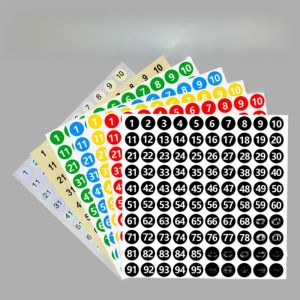 Waterproof Small round Non-drying Adhesive Label Paper Number Stickers Coding Labeling for Business And Cultural Supplies