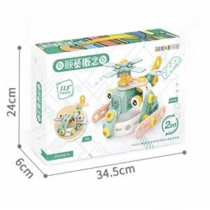 DIY creative toy for kids developing intelligence early learning toys helicopter and motorcycle 2in1 diy funny games