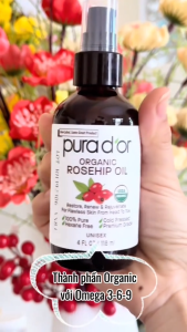 Dầu tầm xuân hữu cơ USDA PURADOR roseship oil/ Vitamin E Oil/ Organic Argan Oil giúp dưỡng da