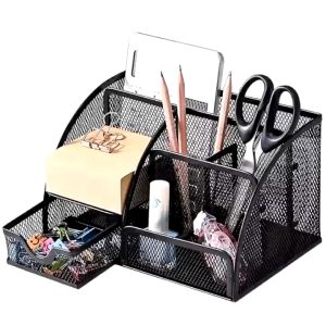 7in1 desk organizer with drawer desk organizer school supplies storage organizer box for desk office desk accessories office supplies organizer desktop storage rack pencil case pen holder magazine rack make up organizer notebook stationery organizer rack