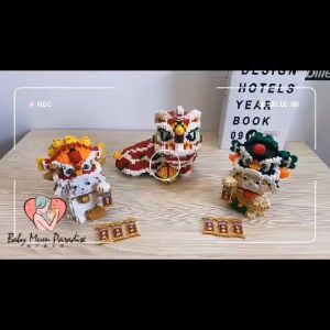 Nano LEGO Blocks Lion Dance Cat Toys Gifts Happy New Year Building