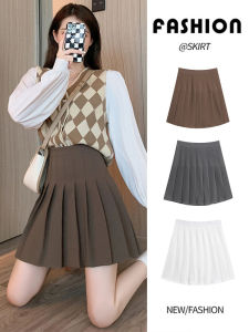 Gray Pleated Skirt Womens Skirt Spring Summer Autumn and Winter 2023 New Arrival High Waist Slimming Suit Drape A- line JK Skirt