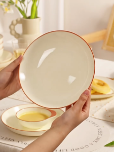 Mewah & Selamat Set Pinggan Mangkuk Seramik dinner wedding microwave gifts Simple Tableware Household rice Bowl Plate Combo French Style Dinnerware Perfect Housewarming Gift Set Ceramic High Temperature Underglaze ceramic