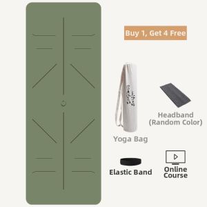 heybody | Beginner Anti-slip Natural Rubber Yoga Mat with Positioning Lines