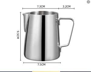 Bình Tạo Bọt Sữa Cà Phê Bằng Thép Không Gỉ 350ML Có Vạch Chia Độ Dùng Để Đánh Sữa Pha Latte Espresso Rót Cà Phê Phù Hợp Cho Quán Cà Phê Pha Cà Phê Nhỏ Giọt
