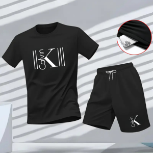 Bộ Đồ Thể Thao Mùa Hè Nam - Áo Thun Ngắn Tay Và Quần Đùi Hai Mảnh Chất Liệu Polyester Thoáng Khí Nhanh Khô Kiểu Dáng Năng Động