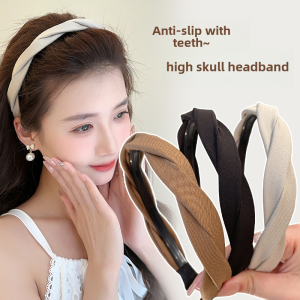 Womens 2025 New High Forehead Hairband Face Wash Special Headwear Daily Outdoor Wear Toothed Anti-slip Hair Ties