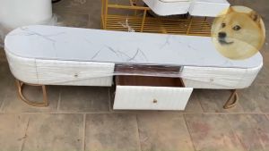 Bàn Trà Sofa Bàn Trà Mặt Đá Kệ Tv Khung Bầu Dục Chân Sắt Ngăn Tủ Bọc Nỉ Da Cafe Phòng Khách