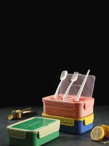 1400ML Lunch Bento Boxes Bento Lunch Box For Adult Kids Childrens With Spoon Fork Durable Perfect Size BPA-Free Food-Safe Materi