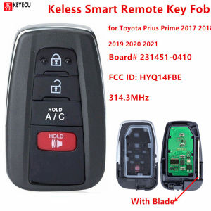 KEYECU for Toyota Prius Prime 2017 2018 2019 2020 2021 231451-0410 Keyless Smart Remote Key Fob 314.3MHZ FCC ID: HYQ14FBE
