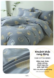 AITONGNUAN | Bộ Đồ Trải Giường Vải Cotton Thuần A-Class An Toàn Cho Bé Phong Cách Tối Giản Mọi Mùa