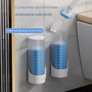 Disposable Toilet Cleaning System Disposable toilet brush toilet cleaning system household simple toilet brush Toilet Cleaning Dead Space Stain Free Replacement Head Brush Toilet Flush Deodorizer Toilet Brush Bathroom Cleaner Stain Remover Household