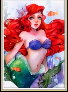 (🇹🇭พร้อมส่งจากไทย🇹🇭) เมอร์เมด 👸เจ้าหญิงดิสนีย์ ขนาด 30×40 ภาพปักเพชรกลม 5D DIY Diamond Painting Diamond Art