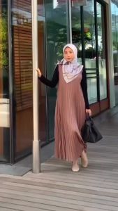 Gamis Inner Plisket PANJANG 140 cm | Inner Dress Plisket fit To xxl | Inner Dress plisket premium