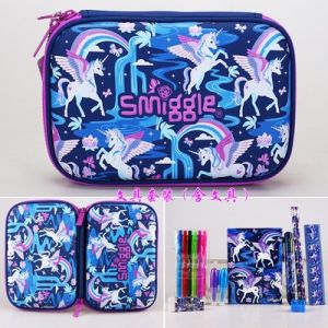 Australia Smiggle Stationery Box Set Free Stationery Children Pencil Case Large Capacity Stationery Bag Free Full Set of Stationery
