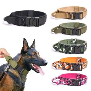 Pet Collar Tactical Collar Outdoor Training Adjustable Explosion Proof Neck Collar Tactical Dog Collar Leash