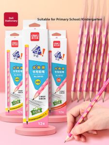 deli | Correction Grip Pencil Large Triangle Shaft Pink
