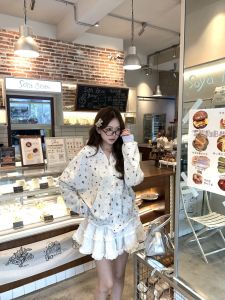 Korean Style Chic Hooded Open Cardigan Womens Early Autumn New Lazy Style Loose Cartoon Print Outerwear Versatile Sweatshirt