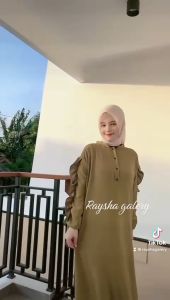 LONG DRESS DIVA | GAMIS KRINKLE LENGAN SERUT MODE KEKINIAN