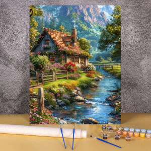 BILIBILI | Forest House Paint By Number Handpainted Art Gift Diy Pictures By Numbers Scenery Drawing on Canvas Kits Home Decor Living Room