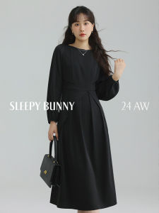 Off-Shoulder Satin Long Sleeve Dress