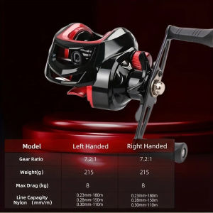 2026 NEW Net weight 197G Fishing Reel Professional Ultra Light 7.2.1 Gear Ratio Carp Baitcasting Whel Carp Fishing Casting Reel