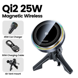 Toocki | Toocki Qi2.2 25W Wireless Charger Magnetic Car Phone Holder TEC Cooling for iPhone 17 16 15 Samsung S26 S25 for Magsafe Charger