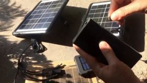 แผงโซล่าเซลล์ Solar panel NATAKU รุ่นM6 สายยาวพร้อมชุดหัวชาร์จ พร้อมใช้งาน