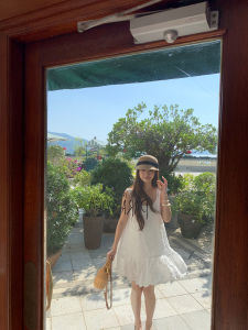 Slim Fit French Style White Summer Dress