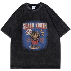 Áo Thun Tay Ngắn Phong Cách Hip Hop Cổ Tròn Dáng Rộng Thường Ngày Mùa Hè Thường Ngày Chống Thấm Nước Sáng Tạo Vui Nhộn