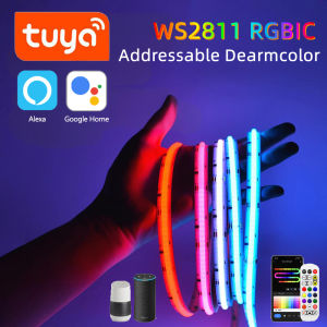 1M/2M/3M/5M COB WS2811 RGBIC LED Strip Tuya APP Control 576LEDs/M 12V Dreamcolor Esports Room Immersive Experience Ambinet Lamp