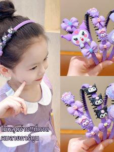 WAMEN | Purple Bow Headband for Girls with Anti-slip Teeth