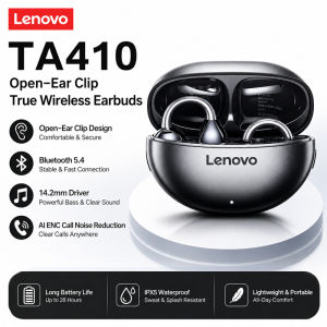 Lenovo | Lenovo TA410 TWS Wireless Bluetooth 5.4 Headphones HiFi Sound ENC Call Noise Reduction Earphone Gaming Sports Headset With Mic