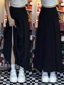 plus Size Suit Style High Waist Midi Skirt Womens Autumn New High Waist Belly Covering Slim A-Line Skirt Cotton Blend Elastic Fiber