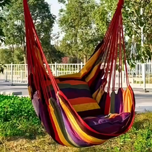 Outdoor Camping Canvas Fabric Portable Hanging Chair Household Lazy Chair Thick Canvas Hammock Kerusi Gantung