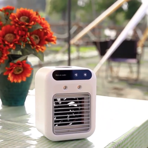 Portable USB Mini Aircond Air Cooler Mist Fan Kipas Penyejuk Mini Meja Rechargeable Table Fan