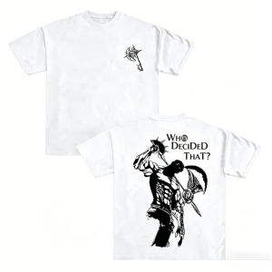 Vintage Seven Deadly Sins Escanor Graphic Tee "Who Decided That?" Anime T-Shirt  Divine Axe Rhitta Heavyweight Cotton Streetwear