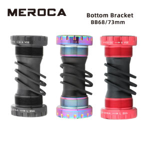 MEROCA Bicycle Bottom Bracket 68/73MM Threaded Bottom Bracket Mountain Bike Bearing MTB Sealed Bearing Crankset BB Accessories