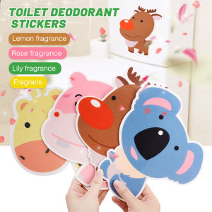 Cute Cartoon Toilet Deodorant Stickers Eco-friendly Non-woven Deodorizing Toilet Stickers Bathroom Toilet Decoration Sticker