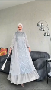 COD Dress Terbaru / Alea Dress BUSUI / Bahan Silk apk Brokat / Dress Lebaran 2025 / Gamis Termurah