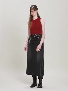 AIVEI | Casual Retro High Street Split Rear Denim Long Skirt