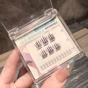 Smoke Soft Glue-Free Self-Adhesive Three-Born Flower Eyelashes Daily Mirror Fake Eyelashes Natural Simulation Female Grafting Single Cluster