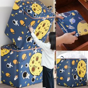 Multifunctional Large Capacity Rectangular Waterproof Storage Bag - Cartoon Space Element Quilted Dust-proof
