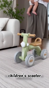 VOGO Balance Bike Toddler 4 Wheel Non Pedal Musical Light Up Sliding Scooter Toys For 2-7 Years