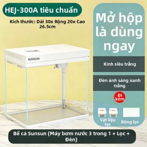 sunsun | Bể Cá Mini Để Bàn Tích Hợp Lọc Và Tạo Oxy
