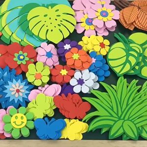 Stiker Dinding Foam EVA 3D Bunga Kelas Tk Rumah Handmade DIY Mainan Untuk Anak Belajar Dini