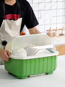 Rack ที่คว่ำจาน ที่คว่ำจานทรงโค้งมน UV (มีฝาปิด) กันฝุ่นละออง กันแมลง พลาสติก ห่างจากฝุ่น แมลงบิน แมลงสาบ